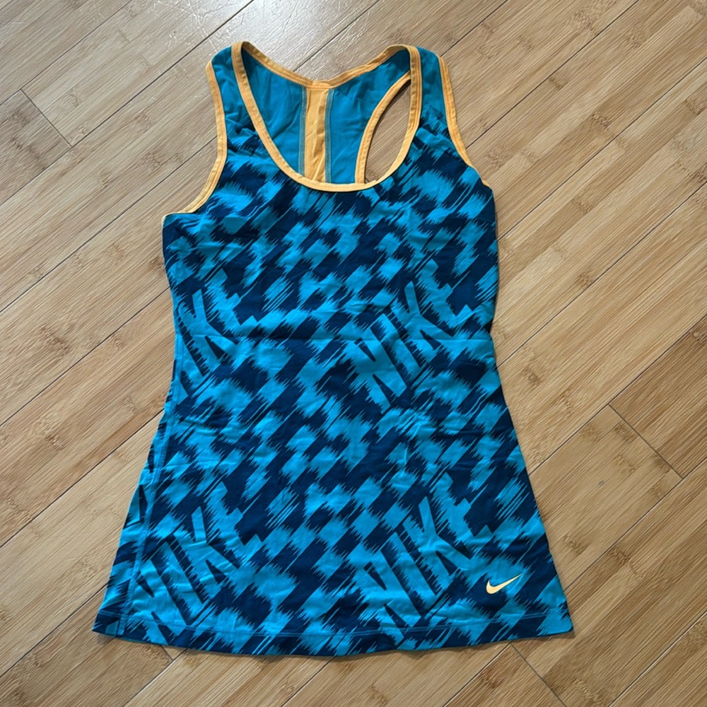 Teal, navy blue,and orange Nike Dri-Fit running tank size small.